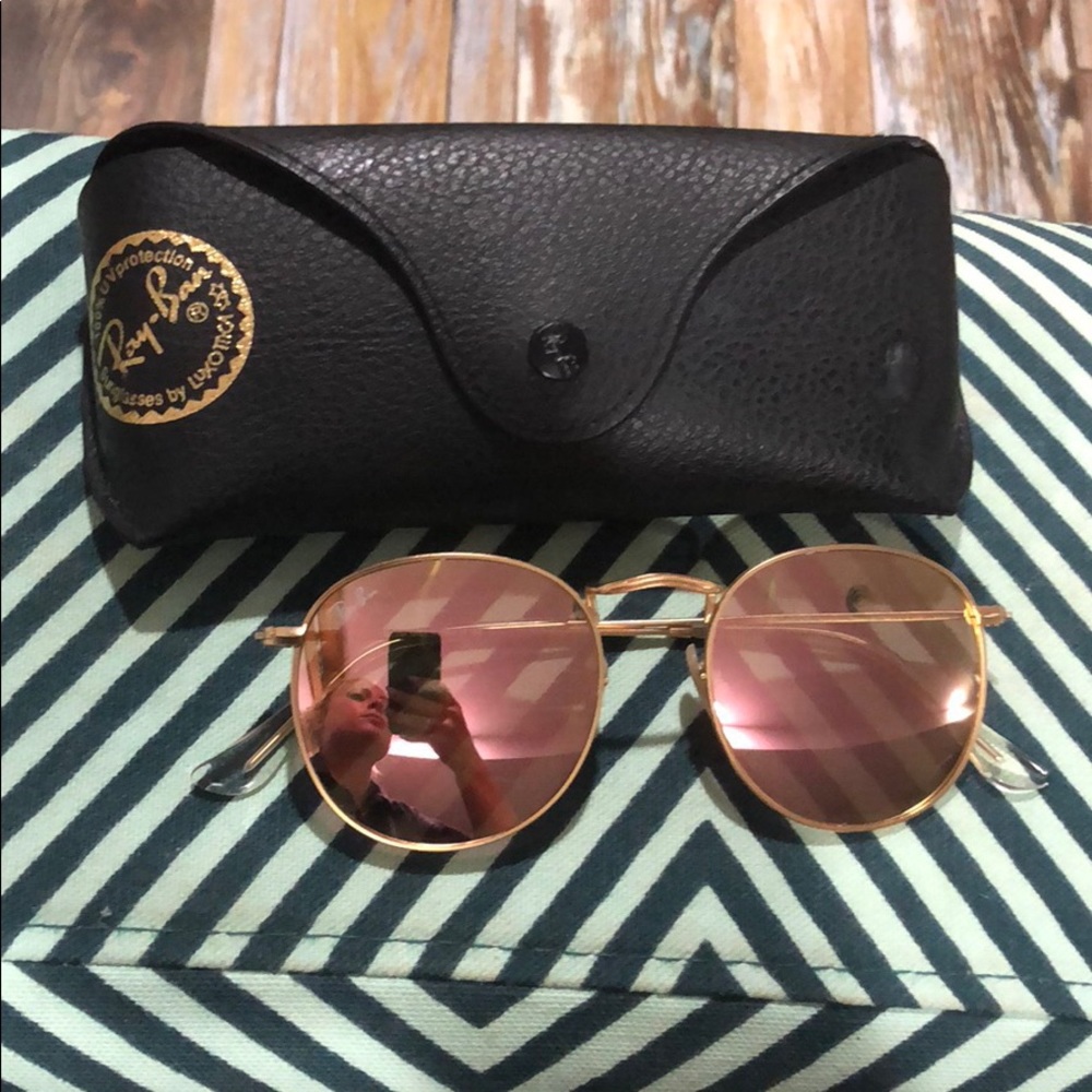 Ray-bans pink with gold frame